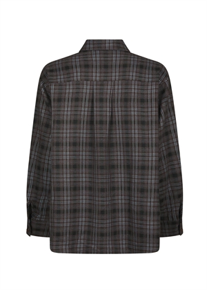 Dalma flannel check skjorte Warm Grey Neo Noir 